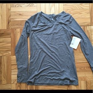 GapFit Breathe Boatneck T-Shirt (Gray, XS)